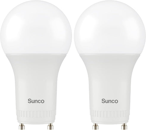 Sunco Lighting 2 Pack GU24 LED Bulbs 2 Prong A19, CRI91 5000K Daylight, 9W Equivalent 60W, CFL Replacement 800 Lumens, Super Bright Dimmable, Twis...