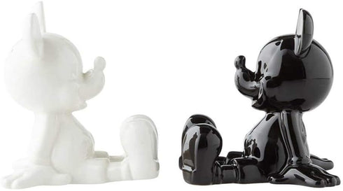 Enesco Disney Ceramics Mickey Mouse Sitting Salt and Pepper Shakers, 3.5 Inch, Black and White...