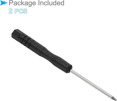 Mini Torx Screwdriver, T2 Size 80mm Length, Carbon Steel Small 6 Point Screwdrivers with Anti-slip Handle - (Applications: for Glasses, Watch or L...