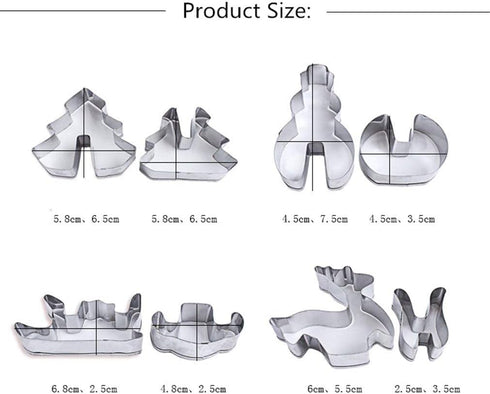 8 Pieces 3D Christmas Snowman Cookie Cutters Stainless Steel Cartoon Biscuit Cutter Mould for Holiday DIY Baking Cake Fondant Sugarcraft Muffin Pa...