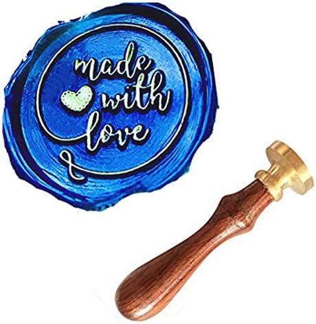 Heart Monogram Wax Seal Stamp Kit - Rosewood Handle, Copper Head - Ideal for Wedding Invitations, Gift Wrapping, Envelope Embellishment...