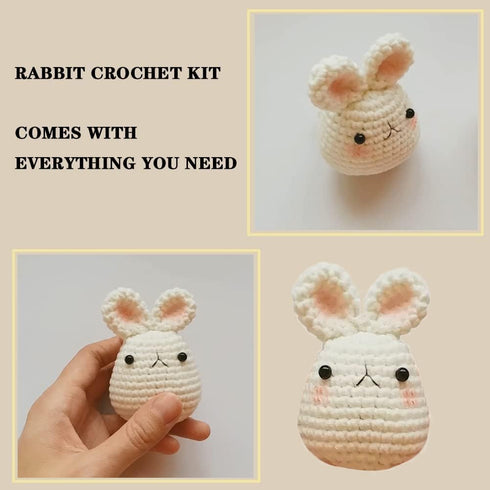 YWQZBHEMO 3 Pattern Crochet Kits - Crochet 3 Different Patterns Sets for Beginners/Experts - Rabbit, Chicken, Bee for Adult Starters, Kids, includ...