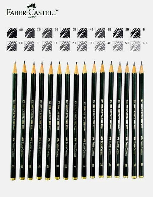 Faber-Castell 9000 Graphite Sketch Pencil Art Set (8B - 2H) with Kneaded Art Eraser, Large Dust Free Eraser and Sharpener...