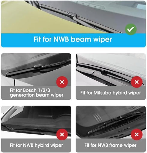 ASLAM Wiper Blade Refills 30" 5mm Slim Rubber for Toyota Prius/Lexus/Subaru Original Frameless Windshield Wipers, Cut to Size(Set of 4)...