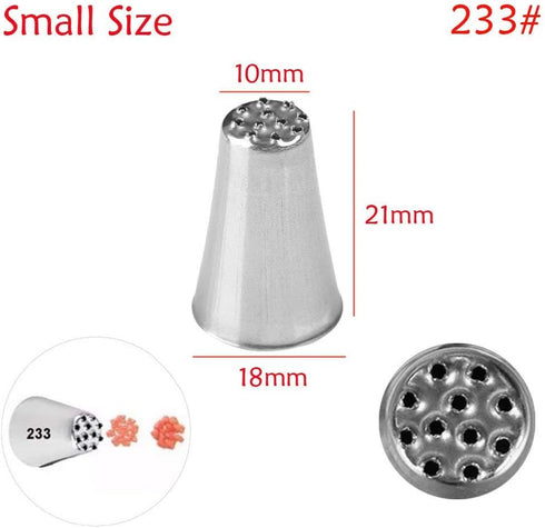 beyonday 3pcs Grass Cream Icing Nozzles Cupcake Practical Cream Piping Nozzle Tips Stainless Steel Pastry Tips Grass Fury Cake Decorating Tool (Si...