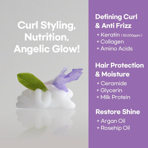 L04-C Korean Keratin Curl Cream Hair Curling Essence Supplies High-Dose Keratin(50,000ppm)+Amino Acids/Anti Frizz/defining curl/treatment for curl...