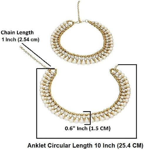 Efulgenz Indian Anklets for Women Crystal Anklet for Women Indian Pearl Anklet Indian Gold Anklet Indian Payal Anklet Indian Gold Ankle Bracelets ...