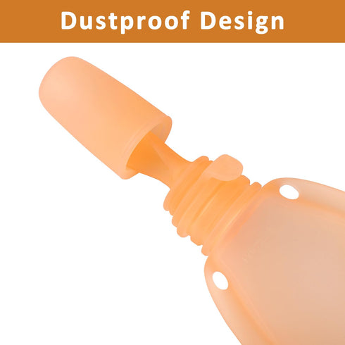 Reusable Silicone Baby Food Pouches, BPA-Free Silicone Refillable Baby Food Storage Bag with Spoon and Leak-Proof Attachment Topper, 4oz (White)...