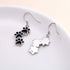 S925 Sterling Silver Jewelry Black Puppy Dog Cat Pet Paw Print Dangle Drop Earrings...