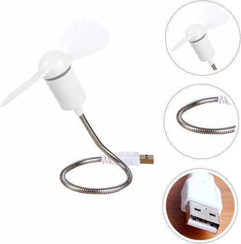 Zerodeko 4 Pieces USB Mini Fan Neck Fan Computer Fan Travel Fan Portable Fan Flexible Gooseneck Cooling Fan Cooling Fan for for Laptop Portable US...