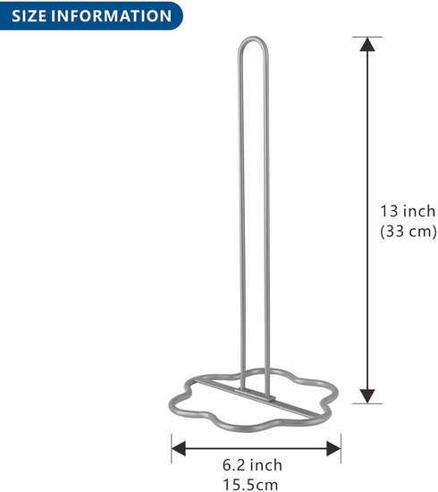 Paper Towel Holder Countertop, Kitchen Paper Towel Stand for Kitchen Organization and Storage, All Metal Sturdy Roll Dispenser, Gray...