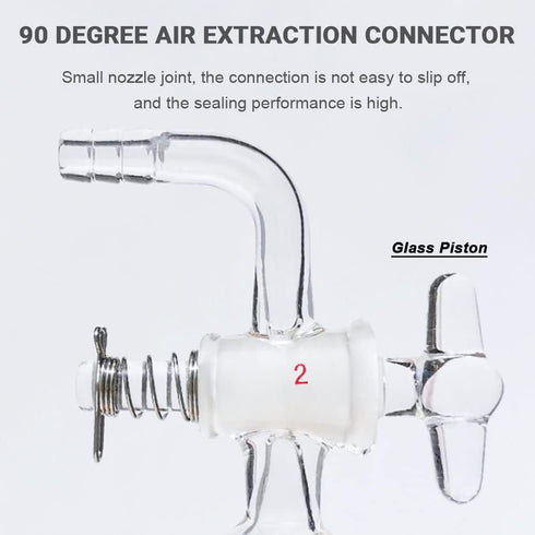Glass Bent Inlet Adapter with 19/22 Male Glass Joint and 2 mm Hose Connection Lab Glassware...