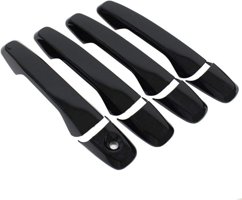 NewYall Black Exterior Door Handle Covers for Ford Edge Explorer 2011-2016 Outer Front Rear Left Driver and Right Passenger Side...