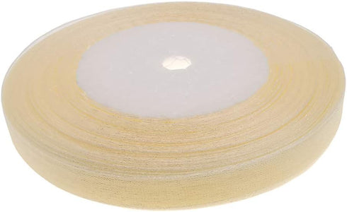 Dxeud Sheer Organza Ribbon (Cream, 3/8" x 50 Yards)...