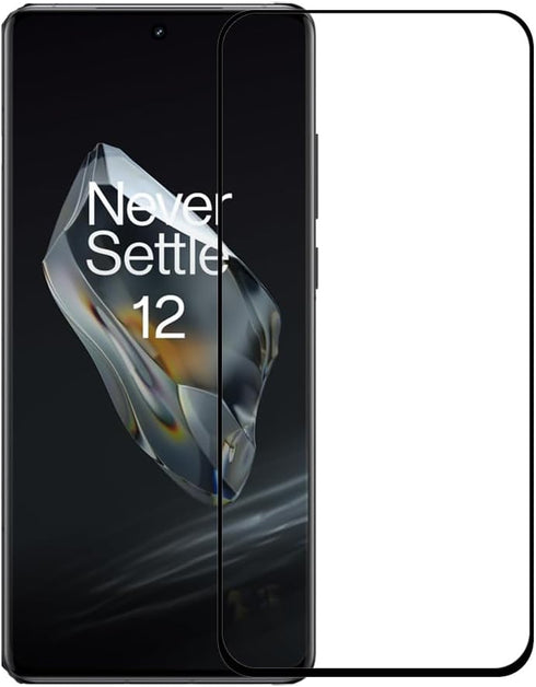2 Pack for Oneplus 12R Black Tempered Glass Screen Protector 9H Frontier Protective Protector......
