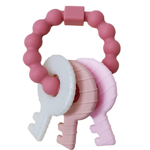 Baby Teething Keys Toys 3 to 12 Months,Infants Toddler Sensory Chew Toys,Teether Toys for Baby Girl-Soft & Raised Texture to Soothe Gums,BPA Free ...