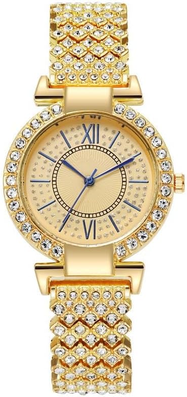 CdyBox Women Luxury Crystal Watch Classic Bracelet Watches Analog Quartz Wristwatch (Gold)...