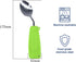 Adaptive Spoon Easy to Hold for Independent Eating, Weighted Utensils for Hand Tremors (Green Spoon Right Hand)...