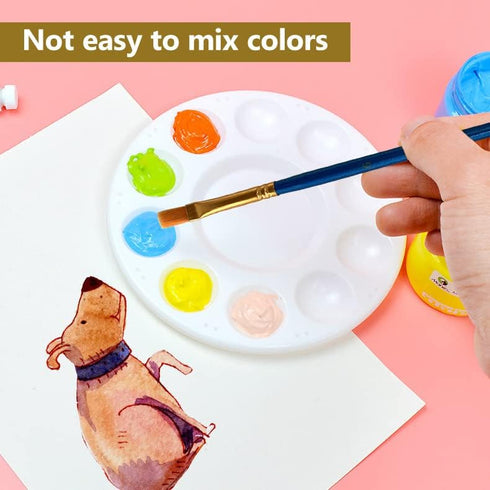 15 Pack Paint Tray Palettes for Kids, Plastic White Palettes for Students, Paint Holder, Paint Supplies...