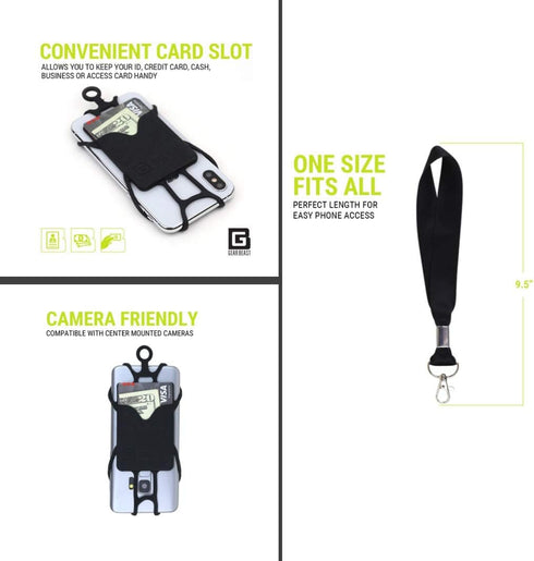 Gear Beast Cell Phone Wrist Strap Mobile Phone Holder Wristlet with Card Pocket Compatible with iPhone, Galaxy & Most Smartphones...