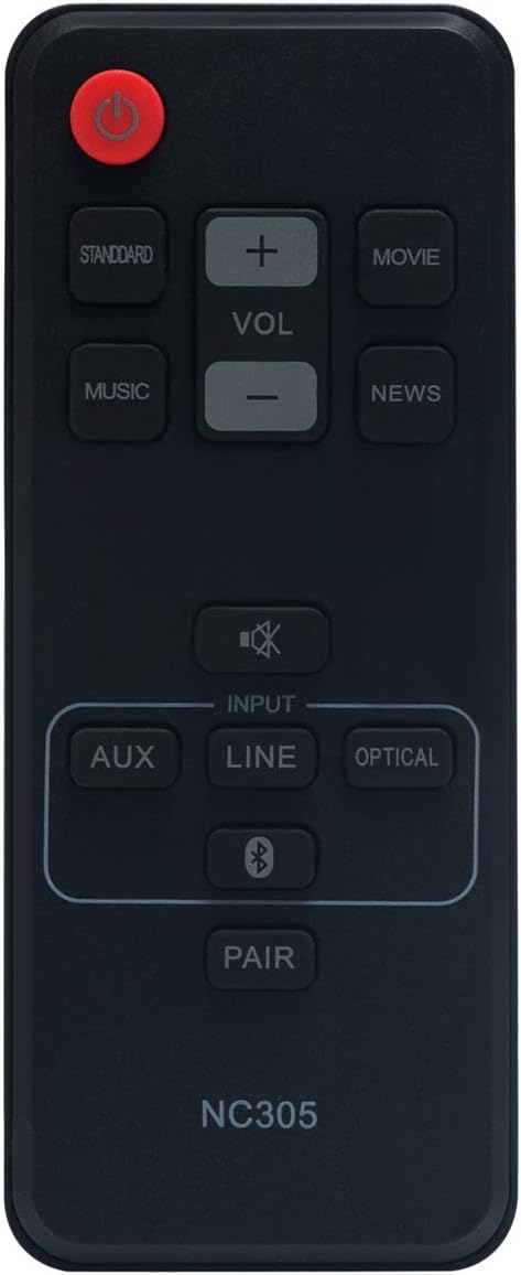 NC305 NC305UH Replacement Remote Control Applicable for Sanyo Soundbar FWSB405FS FWSB405F FWSB405FP FWSB405FA...