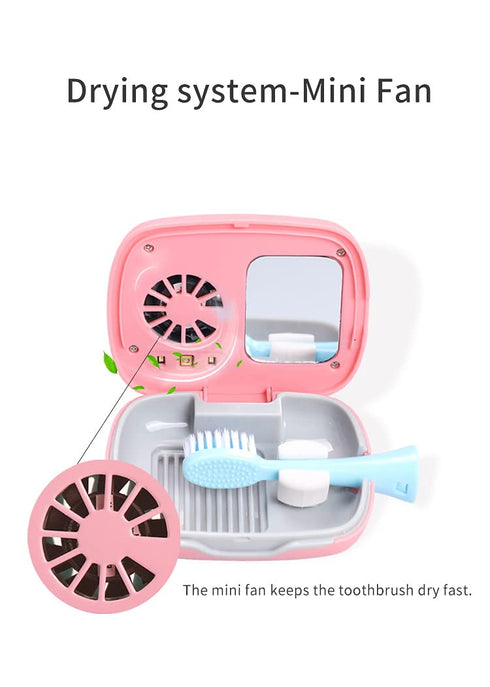 Rechargeable Mini UV Toothbrush Sterilizer Cover with Fan and USB Cord for Travel or Home, Long Battery Life and Improved Case Ventilation (Blue)...