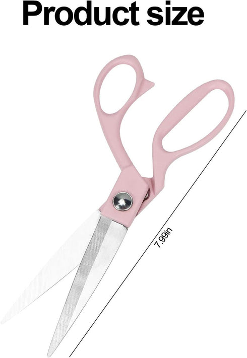 8" All Purpose Stainless Steel Scissors, Heavy Duty Ergonomic Comfort Grip Shears Sharp Pink Scissors for Office Home Household (Pink)...