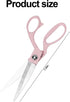 8" All Purpose Stainless Steel Scissors, Heavy Duty Ergonomic Comfort Grip Shears Sharp Pink Scissors for Office Home Household (Pink)...