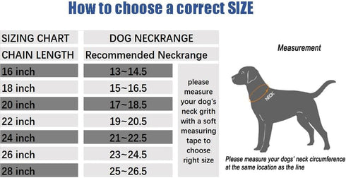 Chain Dog Training Choke Collar, SUS304, 22in, 3.0mm...