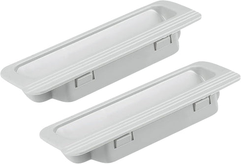 Recessed Flush Pull Handle (110x37x16mm) 2Pcs, Plastic Rectangular Inset Hidden Handles - for Home Cupboard Door Drawer, Gray...