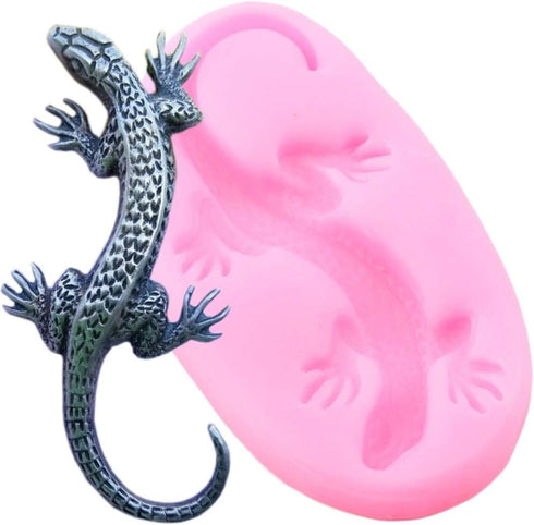 3D Lizard Gecko Silicone Mold for DIY Jelly Shots Handmade Ice Cream Gum Paste Crystal Candy Ice Cube Cupcake Cake Topper Decoration Chocolate Des...