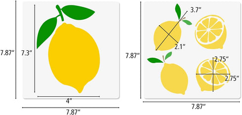 Lemon Stencils, 5 Pcs Summer Painting Stencils for Farmhouse Wood Signs Welcome Lemon Reusable Mylar Template for Pillows Wall Scrapbook Card Maki...