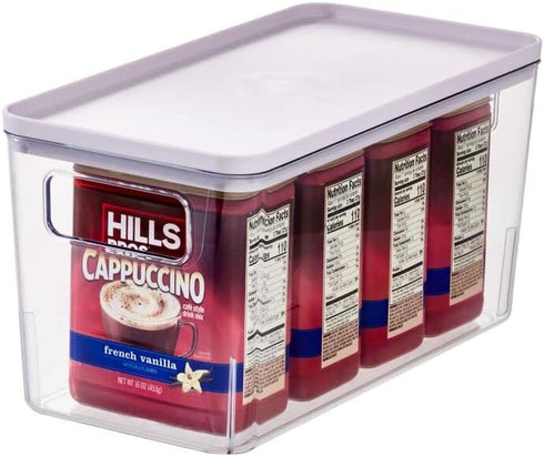 Rosanna Pansino x iDesign Recycled Plastic Kitchen Storage Bin with Lid, Clear Bin/Lavender Sprinkles Lid, 6" x 12" x 6"...