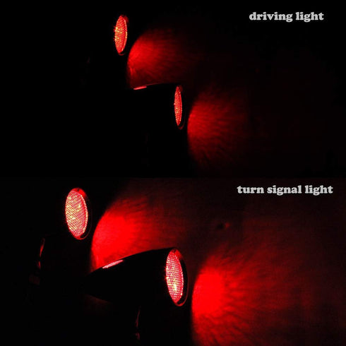 2pcs Chrome 15 LED Motorcycle Stop Brake Running Turn Signal Indicator Red Lights For Harley Honda Chopper (Chrome with net-Red Light)...