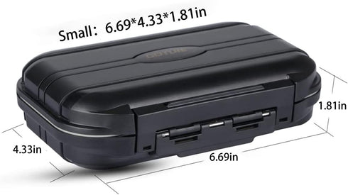 Goture Small Tackle Box,Waterproof Fishing Lure Boxes, 2 sided adjustable Small Plastic Case Small Box Storage Containers Black SMALL 6.69'' X 4.3...
