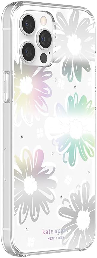 kate spade new york Protective Hardshell Case Compatible with iPhone 12 Pro Max - Daisy Iridescent Foil/White/Clear/Gems...