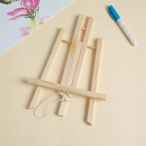 11" Small Tabletop Display Stand A-Frame Artist Easel, Beechwood Tripod, Painting Party Easel for Students Classroom Table...