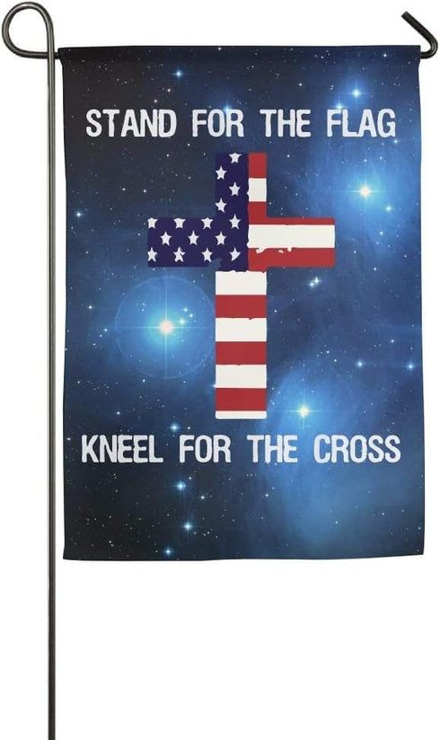 Moptrek den Flag, Patriotic Stand for The Flag Kneel for The Cross Decorative Flag for Thanksgiving Home Outdoor Garden Decor...