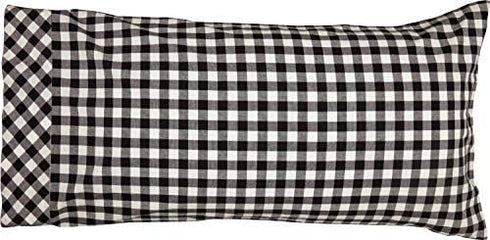 Piper Classics Vintage Check Black King Sham Set of 2 21x37+4...