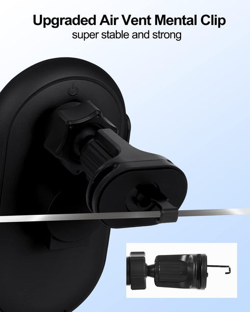 Wireless Car Charger, Phone Mount for Car Wireless Charger Smart Sensor Air Vent, Automatic Clamping Phone Holder Compatible with iPhone 14/13/12/...