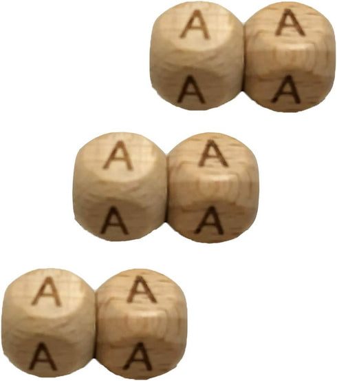 104pcs Square Wood Alphabet Letter Beads - 12MM Natural Beech Wooden Letter Beads for Jewelry Toys Making DIY Mom Mak Name Necklace...