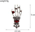 Vintage Skeleton Hand Lapel Brooch Pin for Women Men Girls Rhinestone Red Crystal Skull Halloween Pins Clip Sweater Dress Suit Backpack Brooches P...