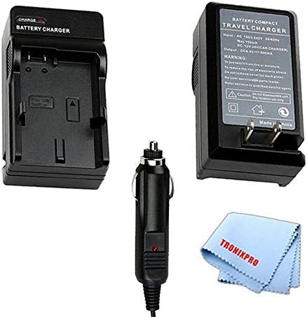 Car/Home Battery Charger for Panasonic DMW-BLF19 Battery for Lumix DMC-GH3, DMC-GH4 &More Camera + Tronixpro Microfiber Cloth...