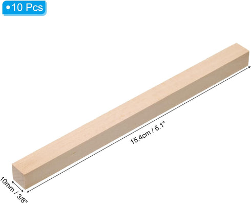 PATIKIL 3/8 Inch Dowel Rods Wood Sticks, 10 Pcs 6 Inch Long Square Wooden Dowels Unfinished Hardwood Sticks for Craft DIY Supplies...