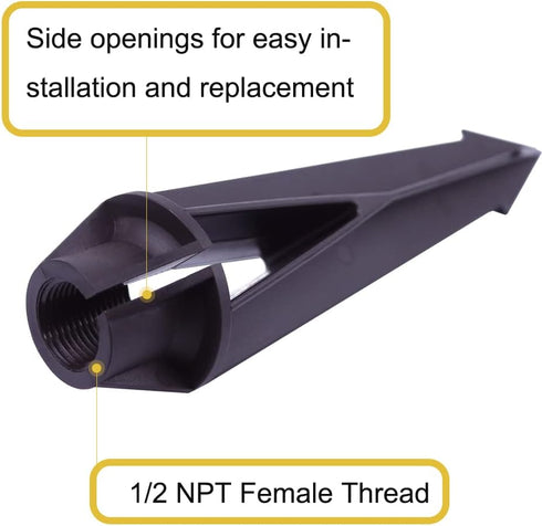 Landscape Lighting Stakes, Replacement Ground Stakes Plastic, 1/2 NPT Female Thread, 8 2/3" Length ABS Plastic for Outdoor Torch Lights 5-Pack Bro...