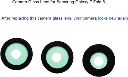 3PCS OEM Original Back Rear Camera Glass Lens Replacement for Samsung Galaxy Z Fold 5 with Preinstalled Adhesive and Phone Repair Toolkit Set + In...