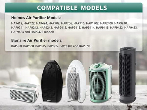 HAPF300AH Remover True HEPA Filter, EGR AER1 Filters Replacement for Holmes Air Purifier, Parts HAPF300AH-U4R & HAP242-NUC - 2 True HEPA + 4 Pre F...