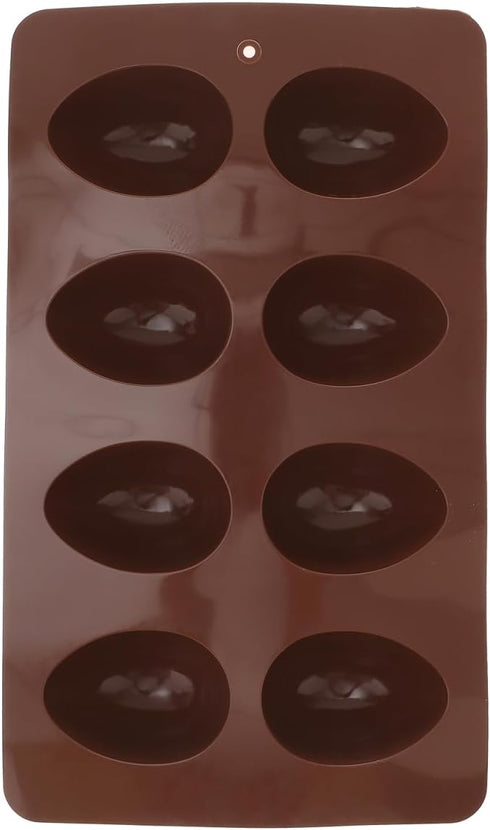 Amosfun Silicone Baking Cake Mold 8-Cavity Easter Egg Shaped Molds for Diy Cooking Perfect for Chocolate Muffins and Cakes - Coffee Color 10.62 X ...