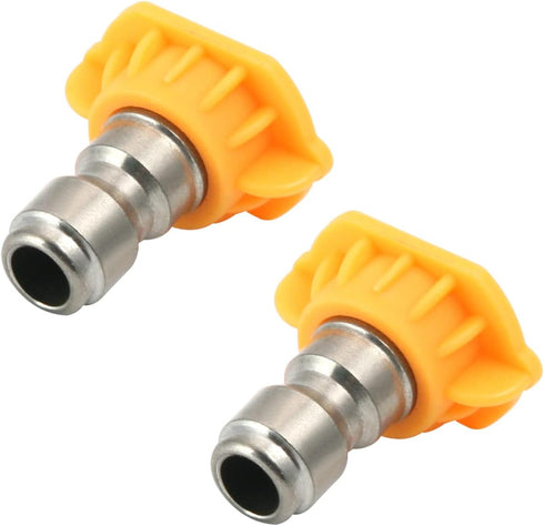 MroMax Pressure Washer Spray Nozzle Tips, 1/4" Stainless Steel, Yellow 2Pcs (15 Degree, 1.6mm Orifice Diameter)...