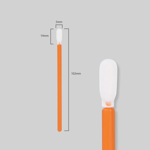 Foam Swabs 4.1" (100 pcs, Round Head, Orange) Cleanroom Detailing Swab Sponge Sticks for Inkjet Printer, Optical Instruments (C5709C)...
